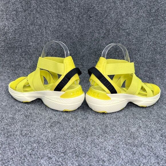 Sorel Explorer Blitz Sandals Women's 9.5 Bolt Yellow Multi Strap Elastic Shoes - Picture 6 of 11